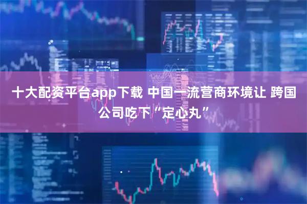 十大配资平台app下载 中国一流营商环境让 跨国公司吃下“定心丸”
